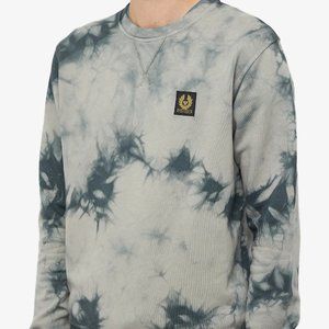 Belstaff Patch Logo Tie Dye Crew Sweat Granite Grey